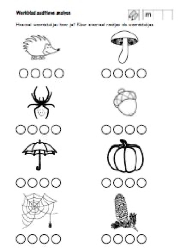 Voorbeeld van Herfstwerkbladen