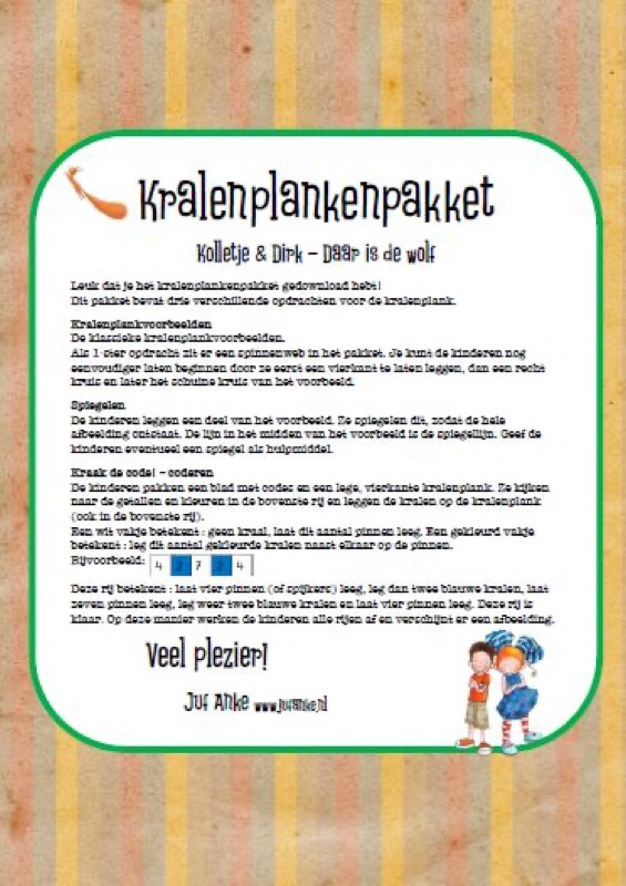 Voorbeeld van Kralenplankpakket natuur Kolletje & Dirk