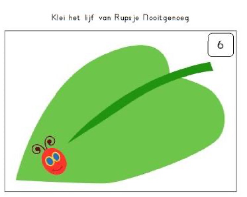 Voorbeeld van Kleikaarten Rupsje Nooitgenoeg