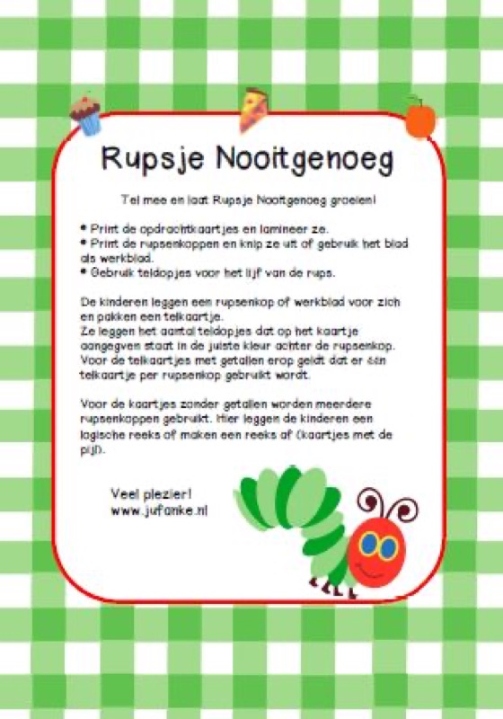 Voorbeeld van Tellen met Rupsje Nooitgenoeg