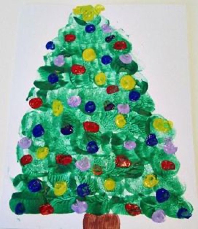 Voorbeeld van Kerstboom stempelen