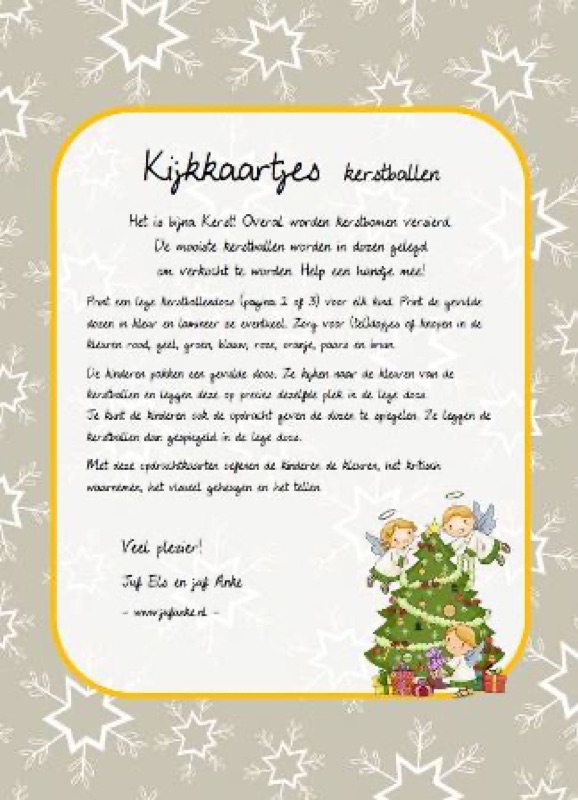 Voorbeeld van Kijkkaartjes kerstballendoos