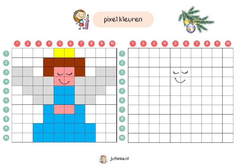 Voorbeeld van Pixel kleuren Kerst