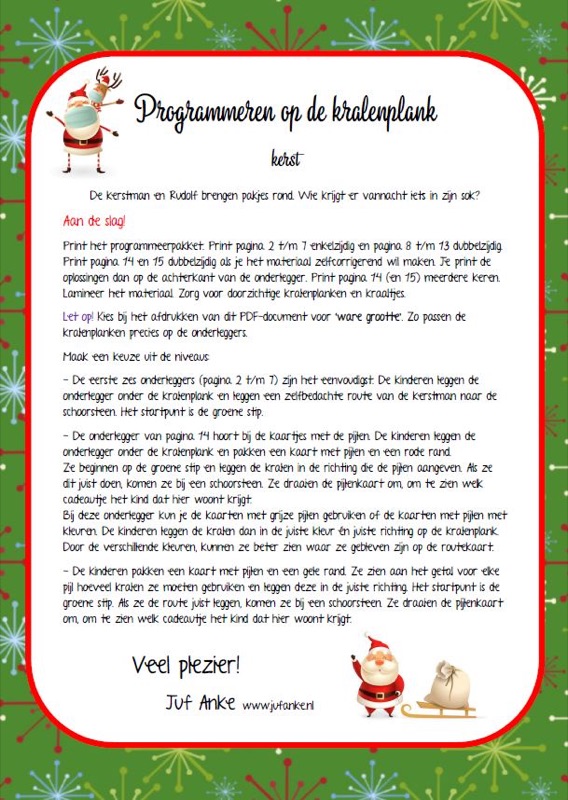 Voorbeeld van Programmeerpakket de kerstman