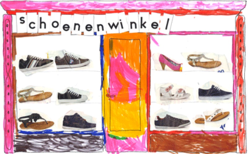Voorbeeld van In de schoenenwinkel (knutselen)