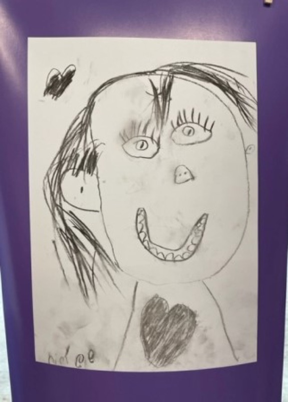 Voorbeeld van Zelfportret met houtskool