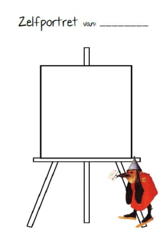 Voorbeeld van Zelfportret op een schildersezel
