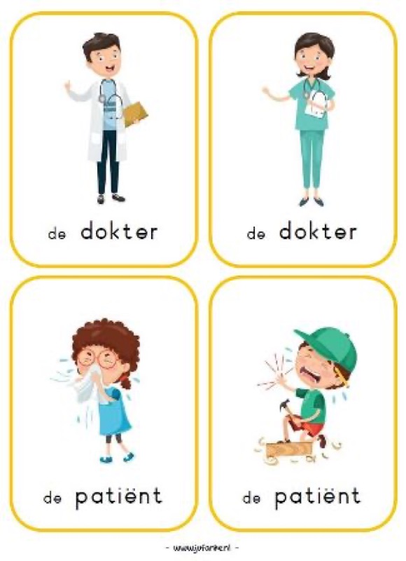 Voorbeeld van Rollenkaarten ziek zijn
