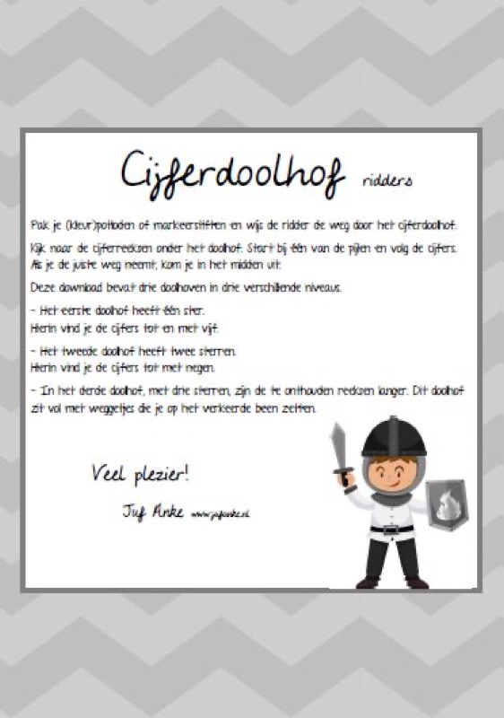 Voorbeeld van Cijferdoolhoven Ridders