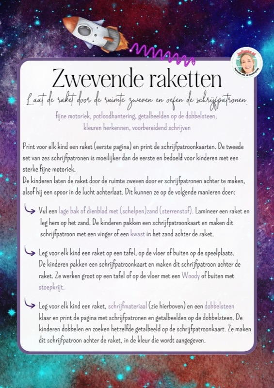 Voorbeeld van Zwevende raketten schrijfpatronen