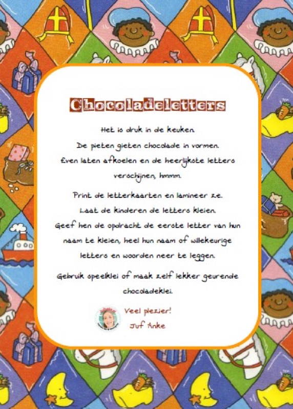 Voorbeeld van Chocoladeletters kleien