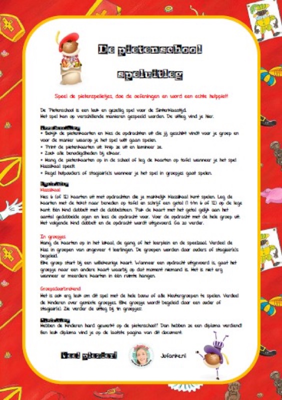 Voorbeeld van De Pietenschool spel
