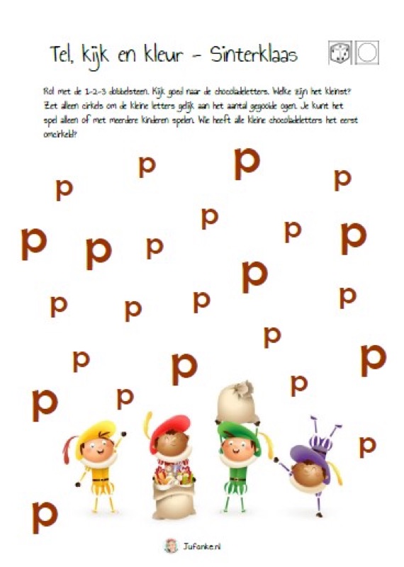 Voorbeeld van Dobbelspel letters herkennen
