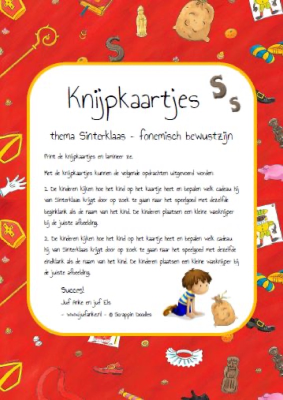 Voorbeeld van Knijpkaartjes Sinterklaas