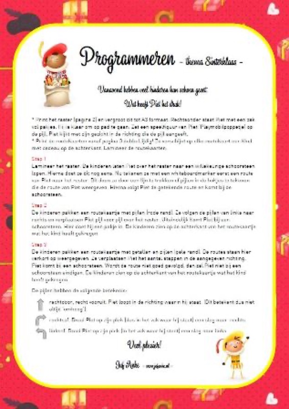 Voorbeeld van Programmeeropdrachten Sinterklaas
