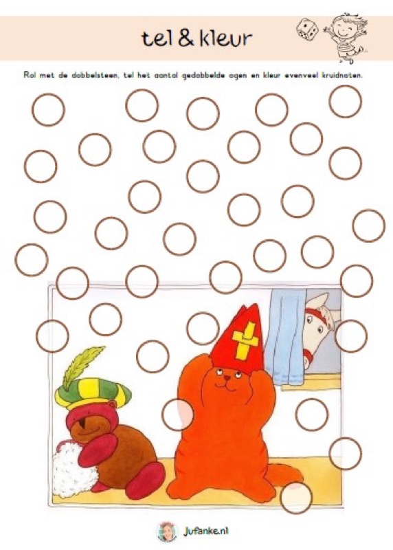 Voorbeeld van Tel en kleur Sinterklaas