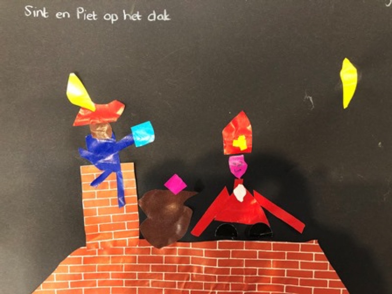 Voorbeeld van Piet op het dak in het platte vlak