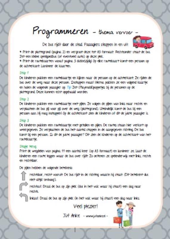 Voorbeeld van Met de bus mee programmeren