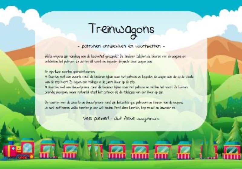 Voorbeeld van Treinwagons patronen voortzetten