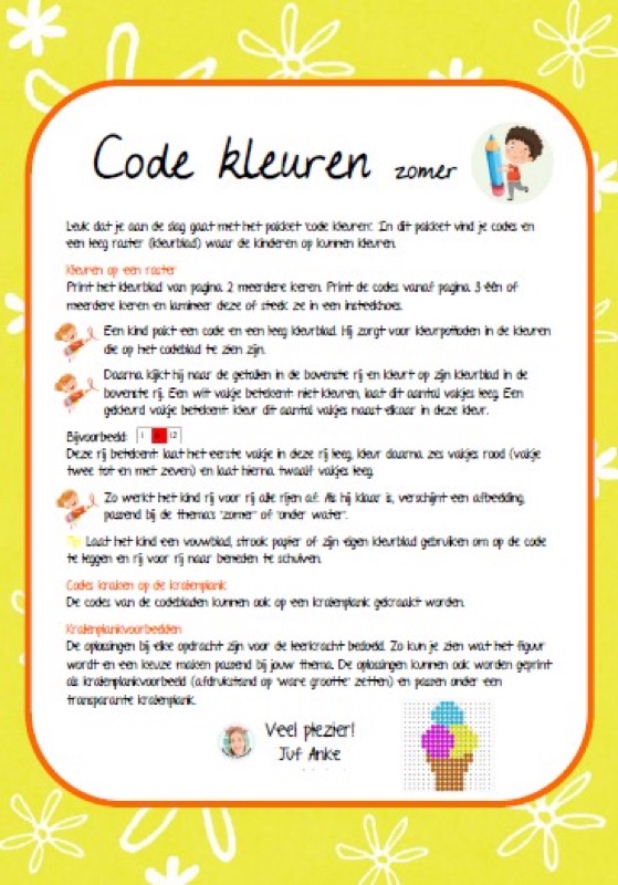 Voorbeeld van Code kleuren zomer en onder water