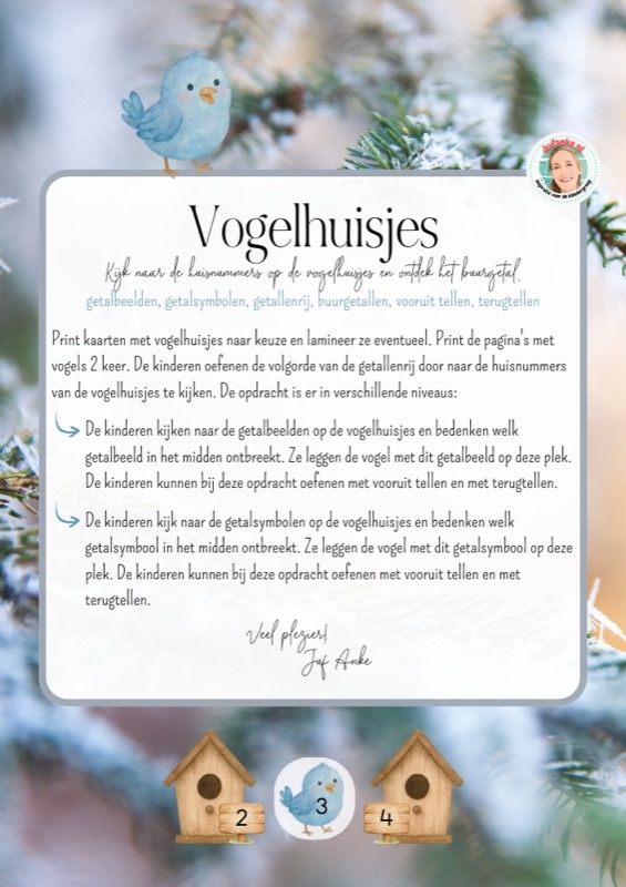 Voorbeeld van Vogelhuisjes buurgetallen