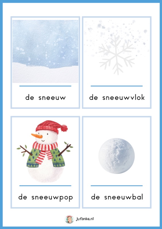 Voorbeeld van Woordkaarten winter