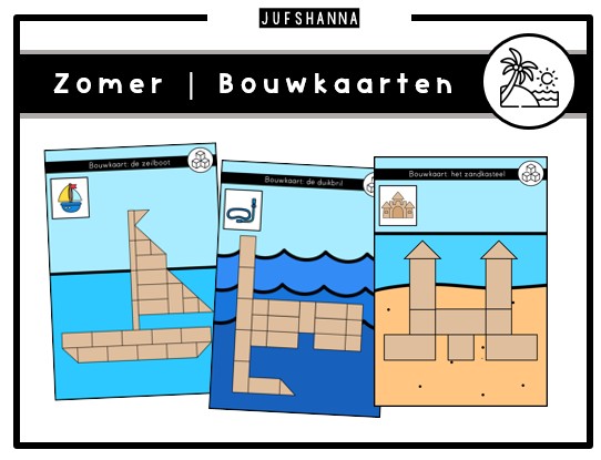 Voorbeeld van Bouwkaarten: zomerse taferelen