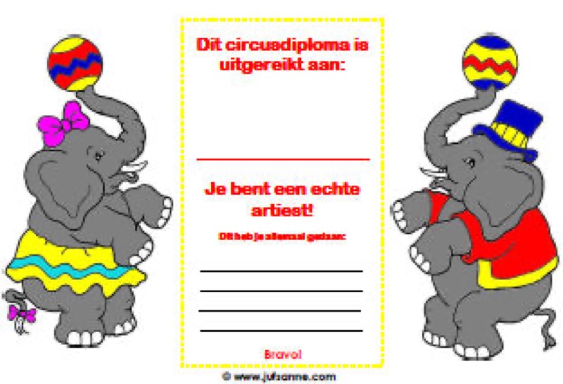 Voorbeeld van Circusdiploma