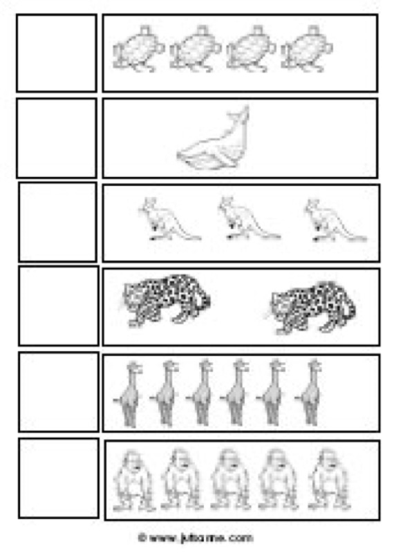 Voorbeeld van Dieren tellen en stempelen