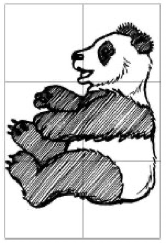 Voorbeeld van Puzzel panda van 6 stukjes