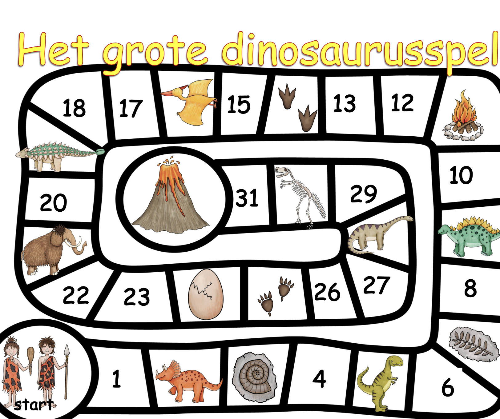 Voorbeeld van Rekenspel: Het Dinonest & De Vulkaanuitbarsting