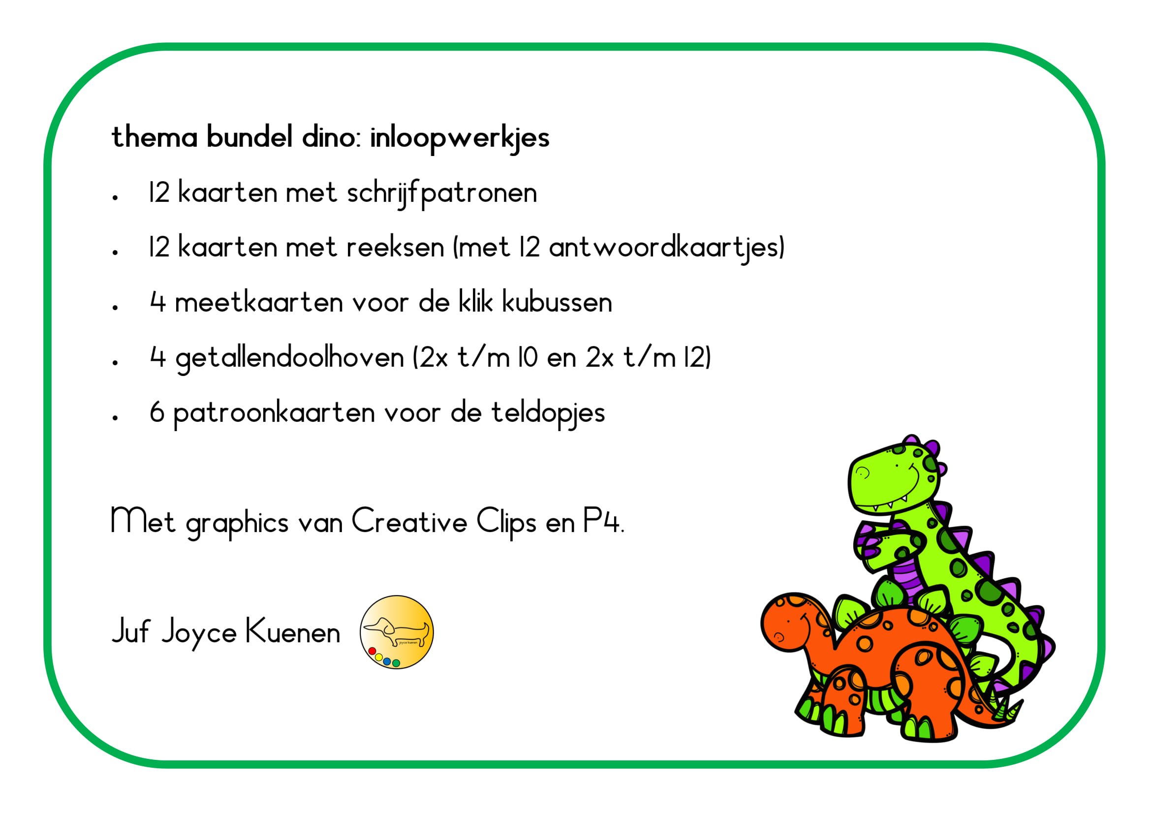 Voorbeeld van Inloopwerkjes: dino’s