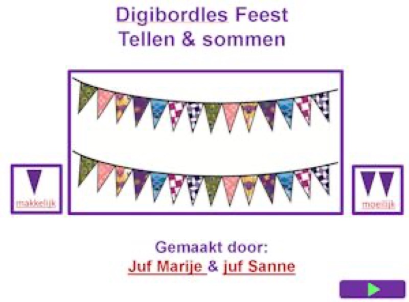 Voorbeeld van Digibordles tellen en sommen