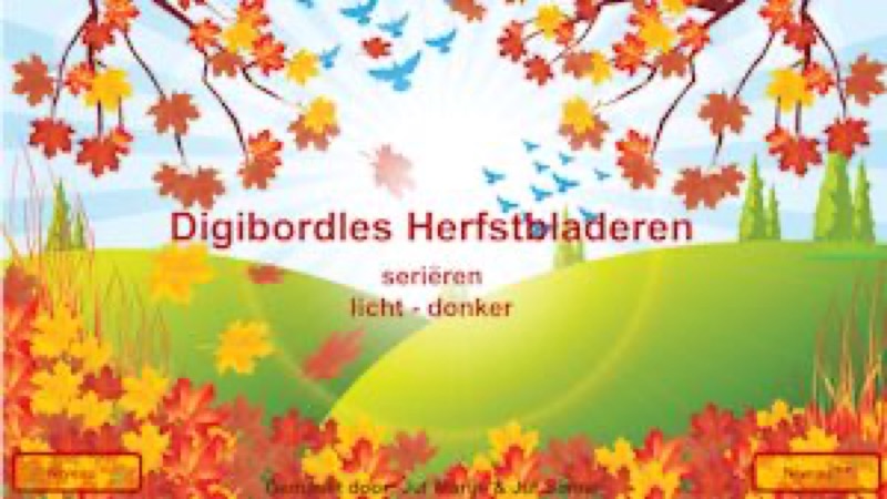 Voorbeeld van Digibordles herfst: seriëren
