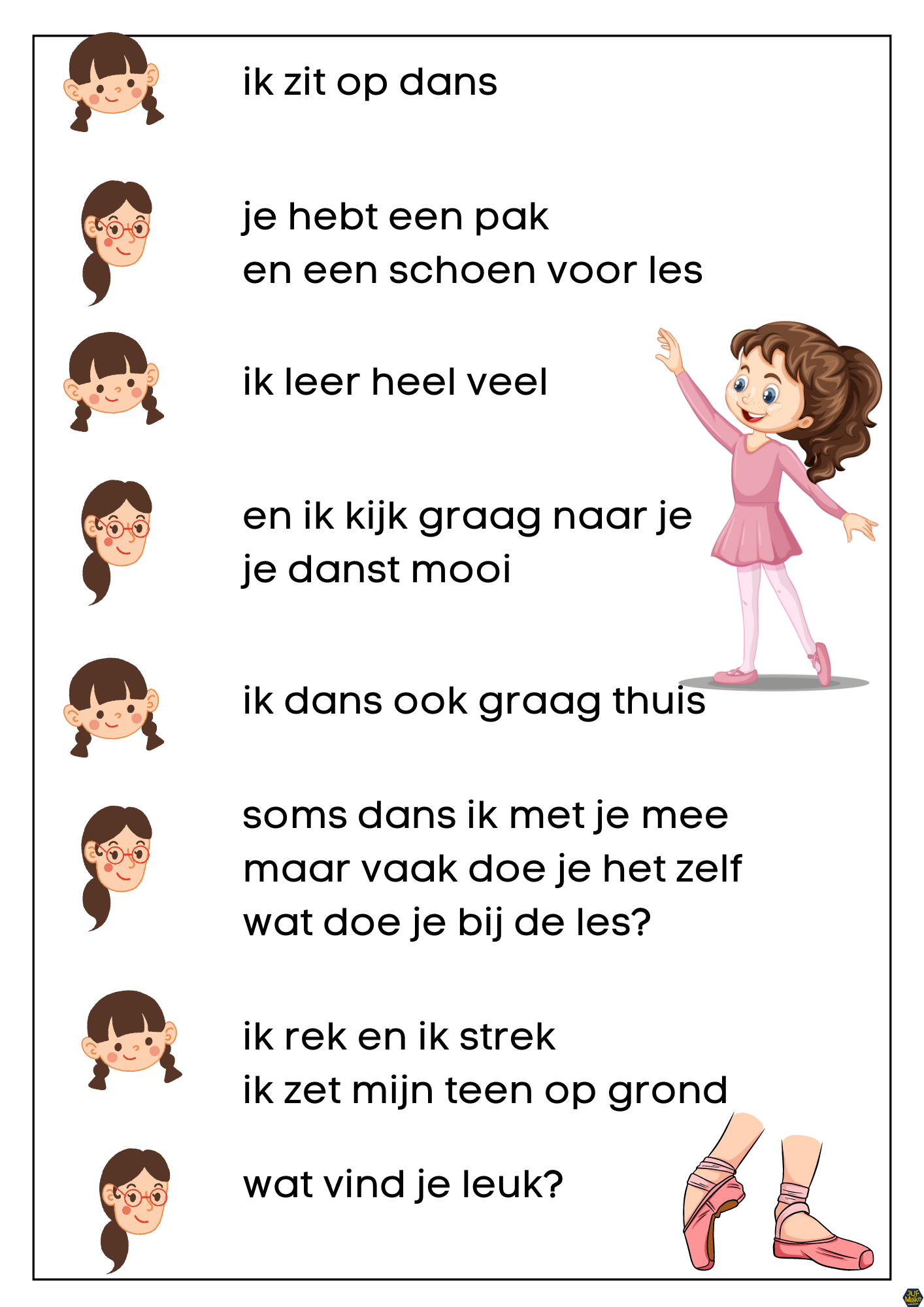 Voorbeeld van Prentenboek: Mila danst op het Podium (Juf Maike & Zwijsen)