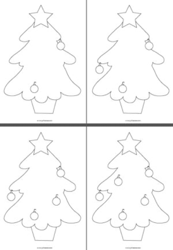 Voorbeeld van Kerstboom met ballen zonder cijfers 1 t/m 20