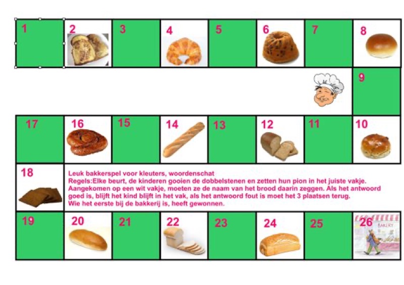 Voorbeeld van Bakkersspel