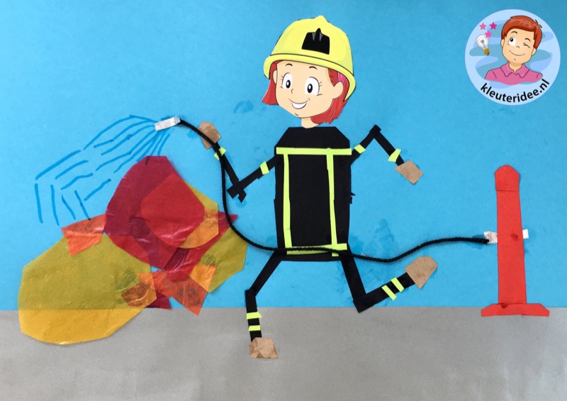 Voorbeeld van Collage brandweer met hydrant