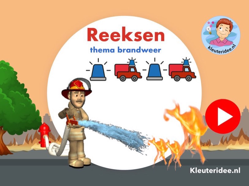 Voorbeeld van Digibordles reeksen brandweer