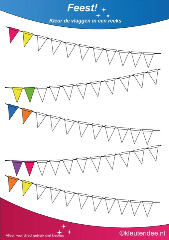 Voorbeeld van Reeksen vlaggetjes kleuren