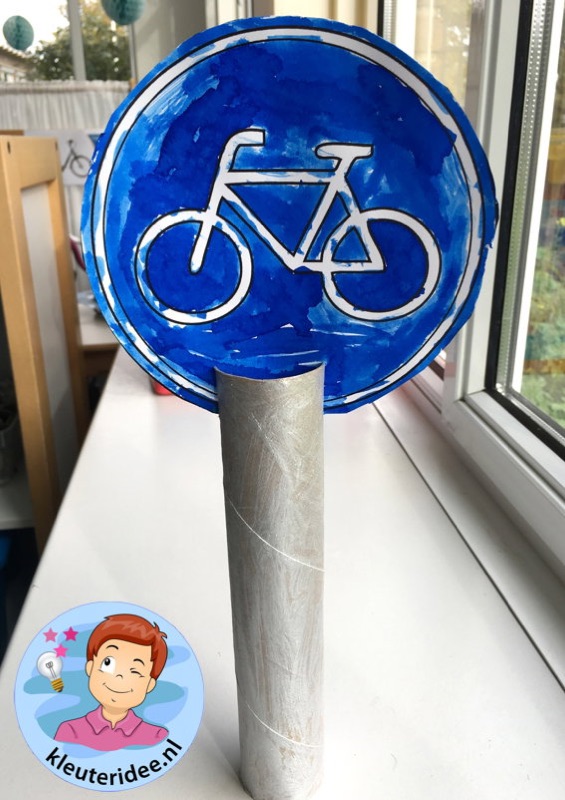Voorbeeld van Bord fietspad knutselen