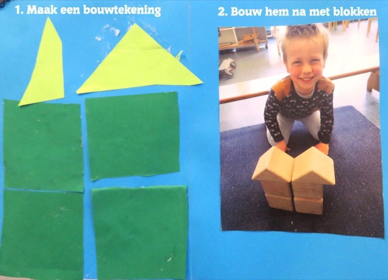 Voorbeeld van Bouwtekening van blokken plakken