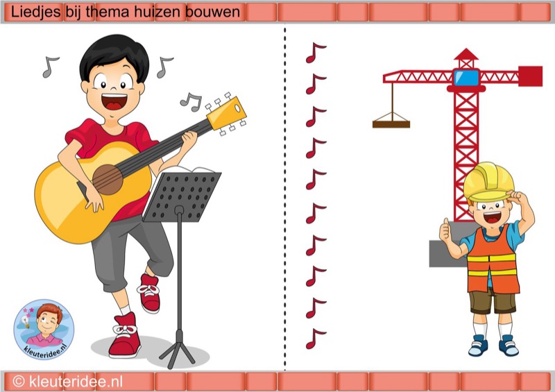 Voorbeeld van Interactieve liedlijst wij bouwen een huis