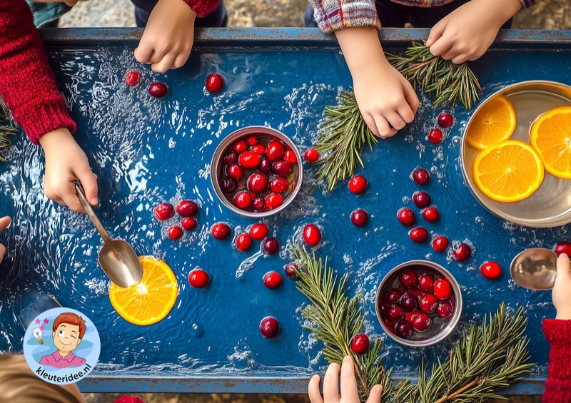 Voorbeeld van Watertafel thema kerst