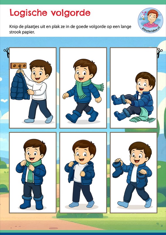 Voorbeeld van Logische volgorde kleding winter