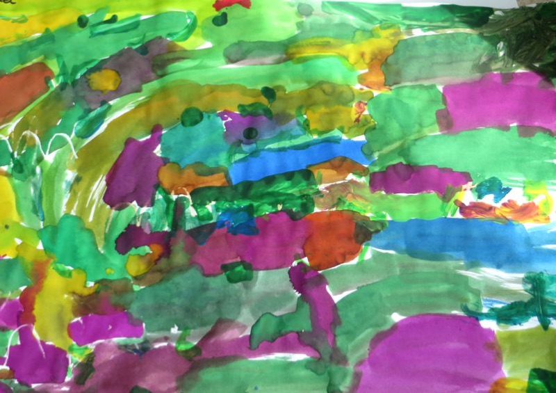 Voorbeeld van Eric Carle kunst met gemengde technieken