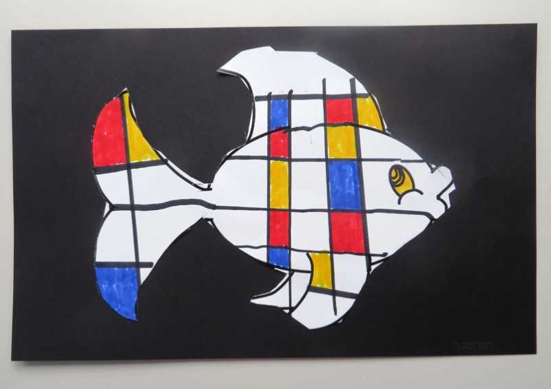 Voorbeeld van Kunst maken als Piet Mondriaan