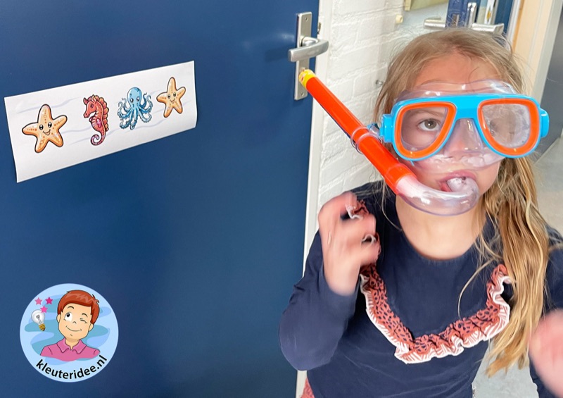 Voorbeeld van Rekenhoek onderwaterwereld in de gang