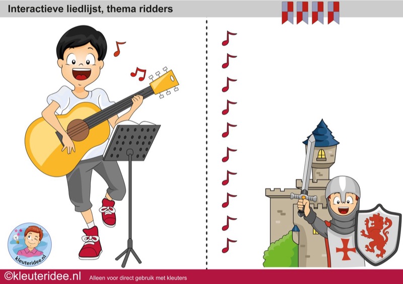 Voorbeeld van Interactieve liedlijst ridders