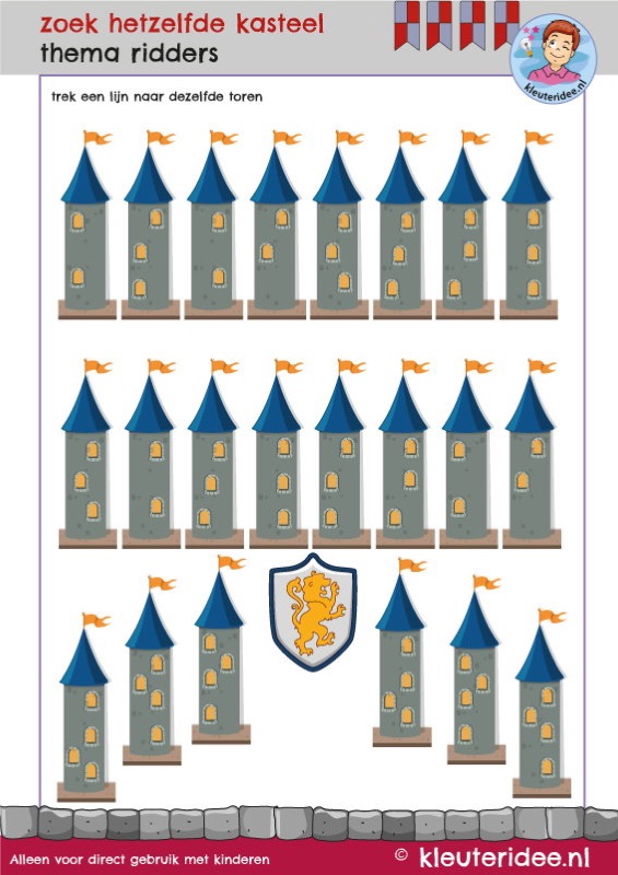 Voorbeeld van Rekenen zoek hetzelfde kasteel